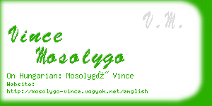 vince mosolygo business card